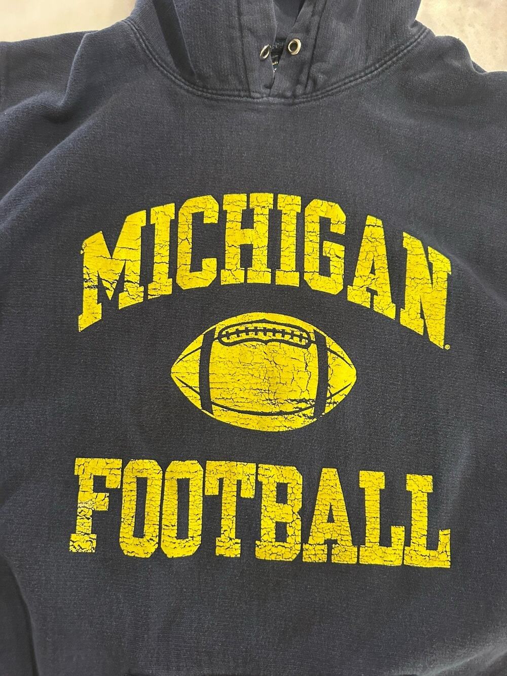 Vintage Steve& Barry's Michigan Wolverines Football Hoodie Large Thick